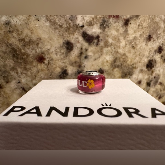 Pandora Hawaii Exclusive Honolulu Hibiscus Flower Pink Murano Charm - Picture 9 of 12